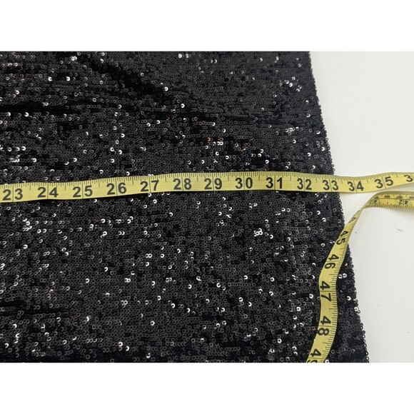 Express Black Sequin Bodycon Long Sleeve Round Neck Midi Dress Size XS - Picture 6 of 9